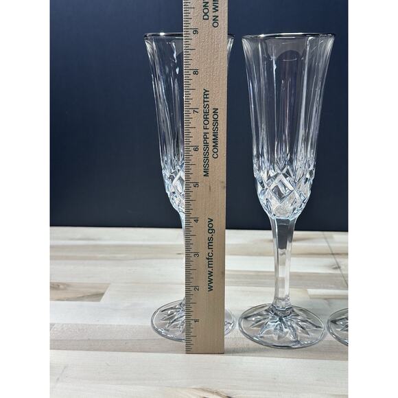Set/4 Noritake Rockford Wedding Champagne Flute FULL LEAD CRYSTAL No Box Gift - Picture 6 of 8